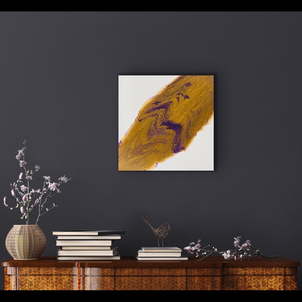 Royal Rivers - Fluid Art Original Painting 10x10 Canvas